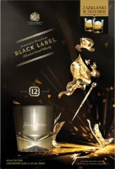 JOHNNIE WALKER DOUBLE BLACK 0,7 +2 SZKLAN  BUTELKA NA KARTON
