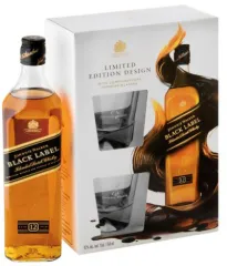 JOHNNIE WALKER BLACK LABEL 12 YO 0,7L + 2 SZKLANKI