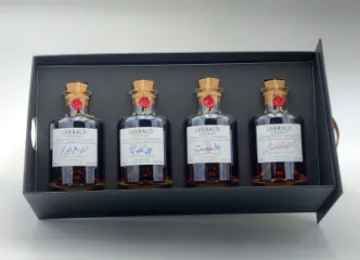 LHERAUD TASTING SET COGNAC 4X0,2 l VSOP+20+CHARLES+1990