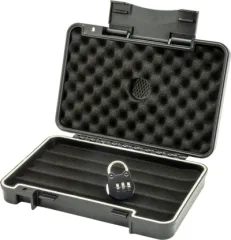 HUMIDOR PODRÓŻNY PASSATORE CZARNY Z KŁÓDKĄ NA 5 CYGAR 560807