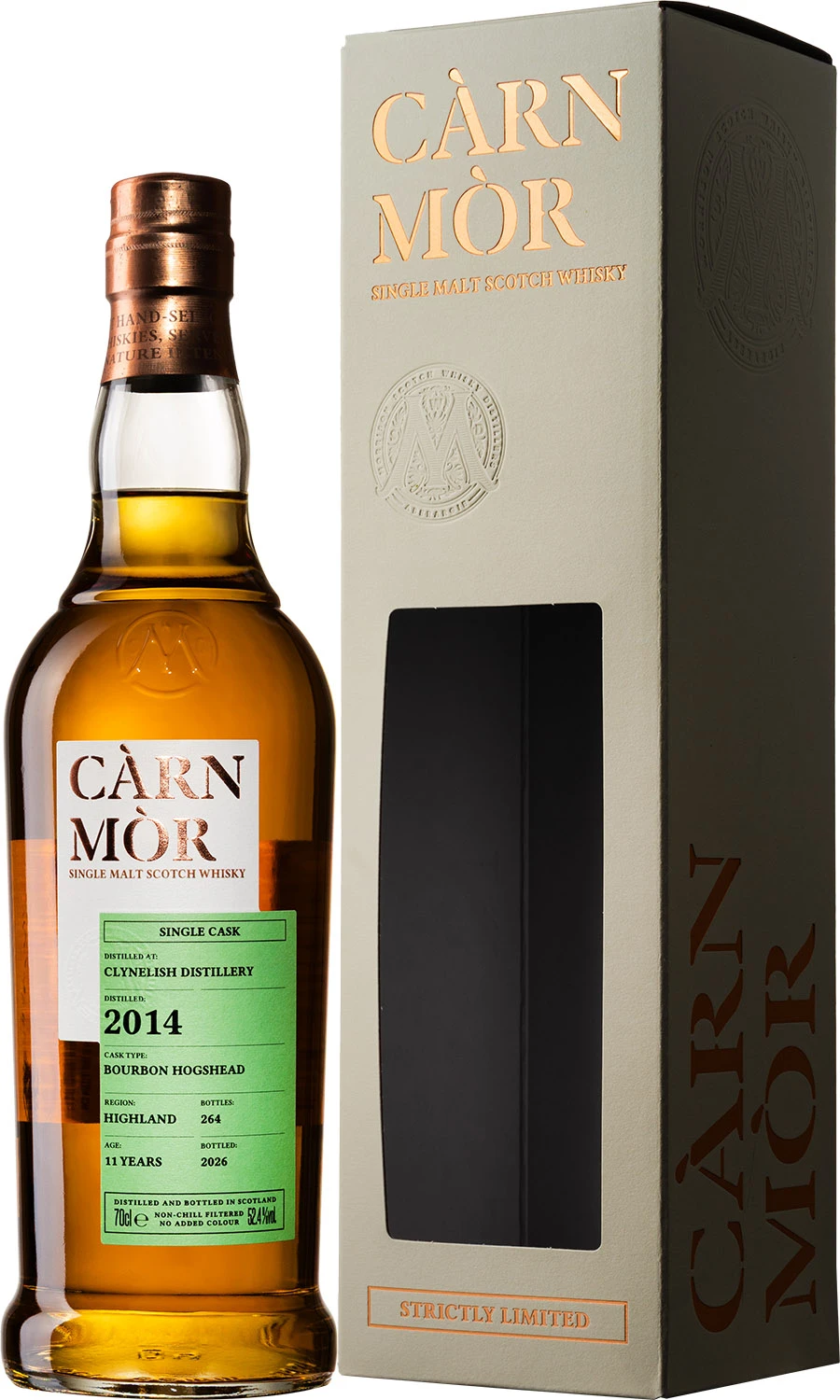 CARN MOR CLYNELISH BOURBON CASK 2014 52,4% KARTONIK
