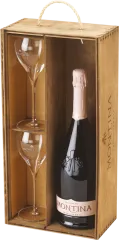 LA MONTINA BRUT 12% FRANCIACORTA 1,5L SKRZYNKA + KIELISZKI