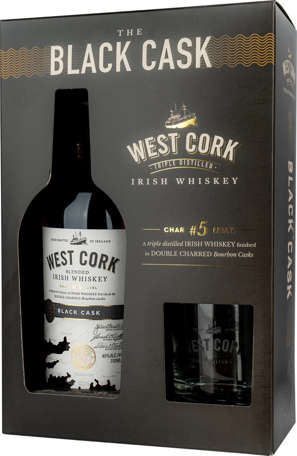 WEST CORK BLACK CASK 0,7L +szklanka