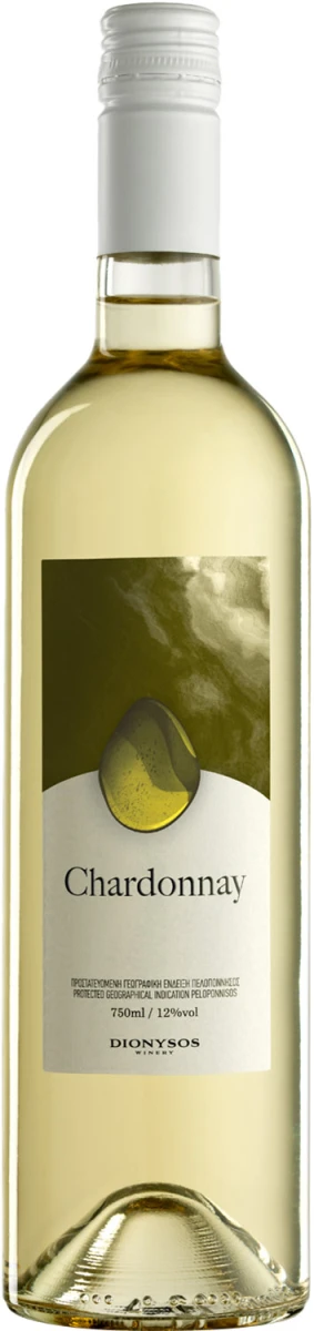 CHARDONNAY WHITE DRY 12,5% 0,75 DIONYSOS