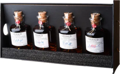 LHERAUD TASTING SET COGNAC 4X0,2 l VSOP+20+CHARLES+1995